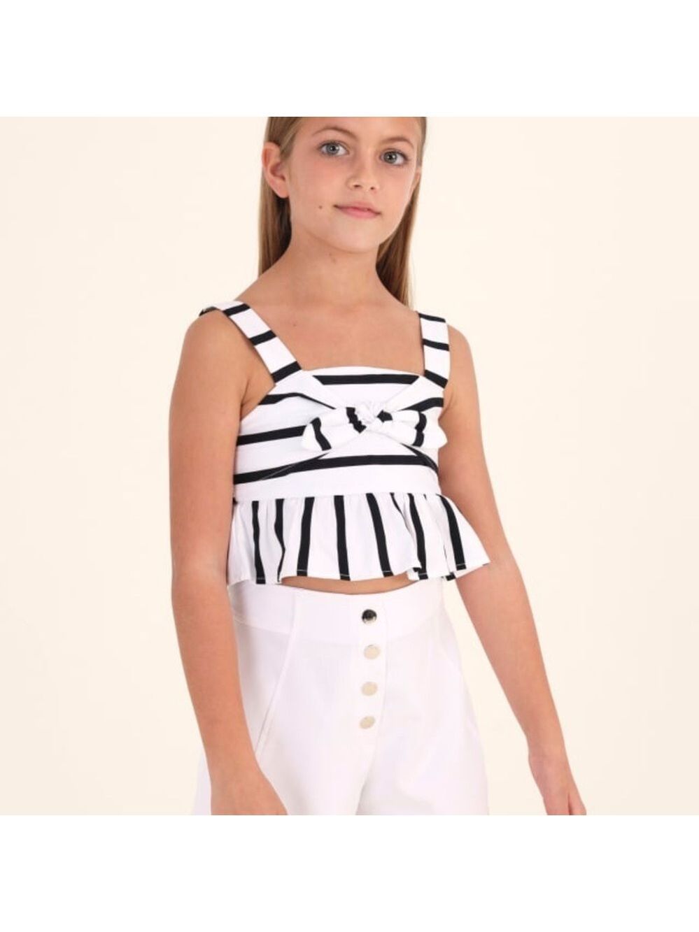 Size 14 Girls Mayoral Black and White Striped Top